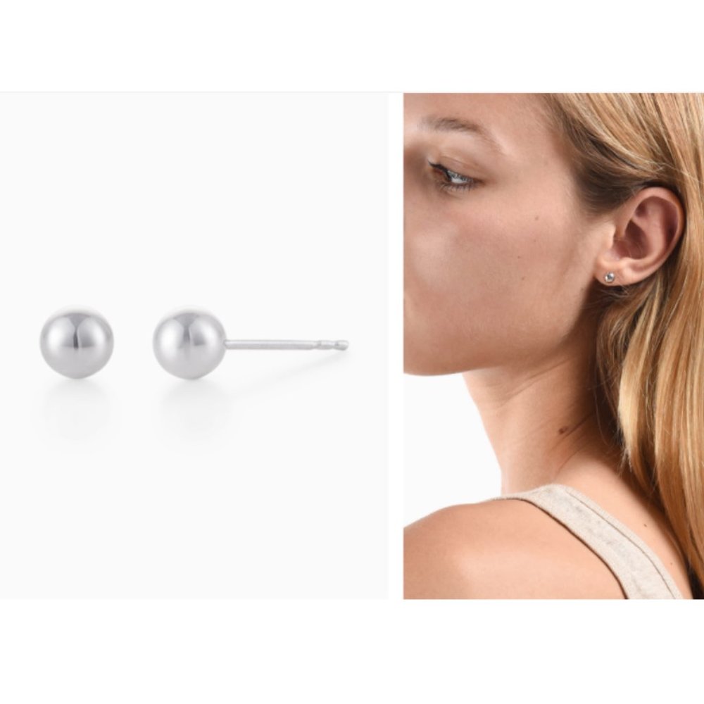 Mejuri Earrings Sphere Studs Sterling Silver NIB